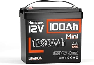 12V 100Ah Mini LiFePO4 Battery, Smaller & lighter Lithium Battery with 100A BMS 1280Wh Energy Up to 15000 Cycles Low Temp Protection, Mini Size for RVs Trolling Motor Off-grid Living(1PACK)