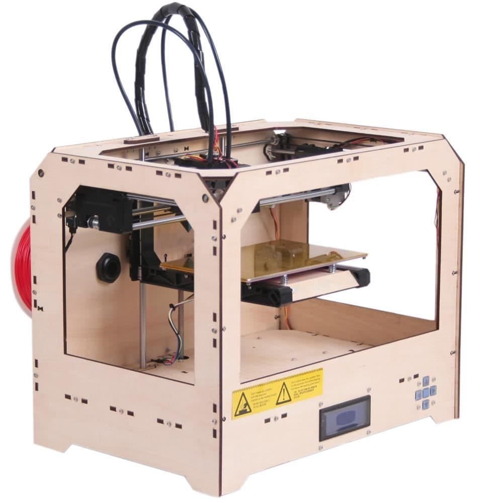 3D Printer with Dual Extruder (Wood Case)