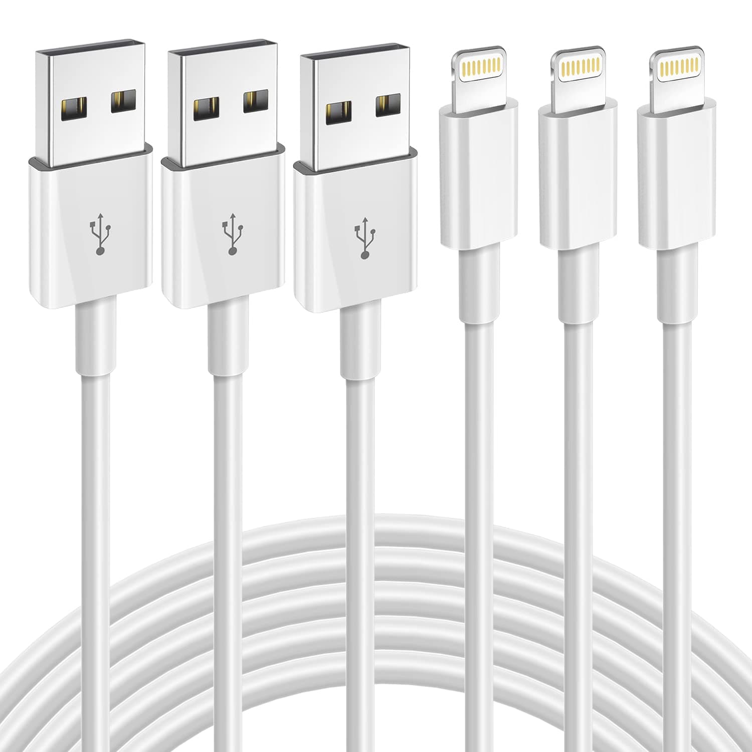 JeercoriPhone Charger Cable 3 Pack 3FT/1M Apple MFi Certified Lightning Fast Charging Cords Compatible with 14 13 12 11 XS XR X Pro Max Mini 8 7 6S 6 Plus 5S SE (OCEEK-CA01)