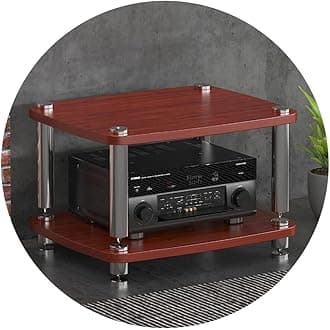1/2/3/4-layer HIFI Audio Cabinet HIFI Stand Record Player MDF Stand Audio Rack With Shock-absorbing Feet Power Amplifier Shelf Equipment Cabinet (Color : Brown, Size : 60 * 48 * 38cm(2Tier))