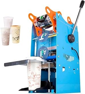 Manual Cup Sealer, 270W Milk-Tea Cup Sealing Machine, Electric Manual Plastic Paper Cup Sealer Sealing Machine For Milk Tea,Soybean Milk,Coffee,Boba,Bubble Tea