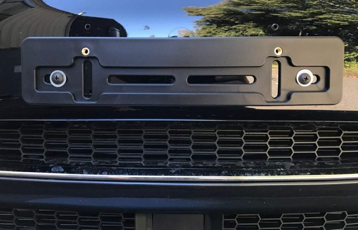 Front License Plate Tag Holder Mounting Adapter Bumper Kit Bracket for Auto Car SUV Truck Van Golf Cart (All Models) Quantity Discount (9.45$ to 5.60$)(Each with 6 Screws + 2 Built in Nuts) (1)