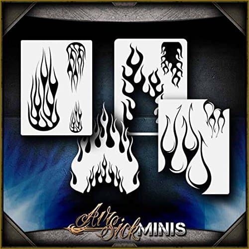 Mini Flames 1 Set AirSick Airbrush Stencil Template