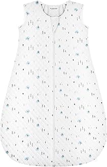 Yukkidds Baby Sleeping Bag 2.5 Tog 0-6 Months Newborn Sleeping Bag 100% Cotton Sleep Sack for Winter Warm and Comfortable White