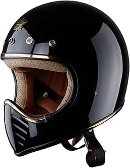 Royal H01 Full Face Motorcycle Helmet - Multi Size & Colors | Retro - Elegant - Unique Design | Classic Style for Adult Women - Men | DOT Approved