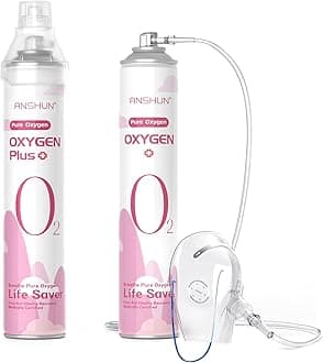 Portable Oxygen Tank 2-Pack – 99.5% Pure Supplemental Oxygen with Mask & Tube, Lightweight & Easy to Use – Perfect for Sports, Travel, Wellness & High Altitude Support，Oxygen Therapy