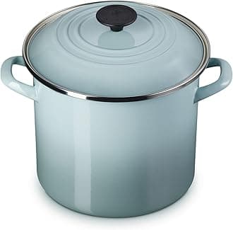 Le CreusetEnamel On Steel Stockpot with Lid, 8 Quart, Sea Salt