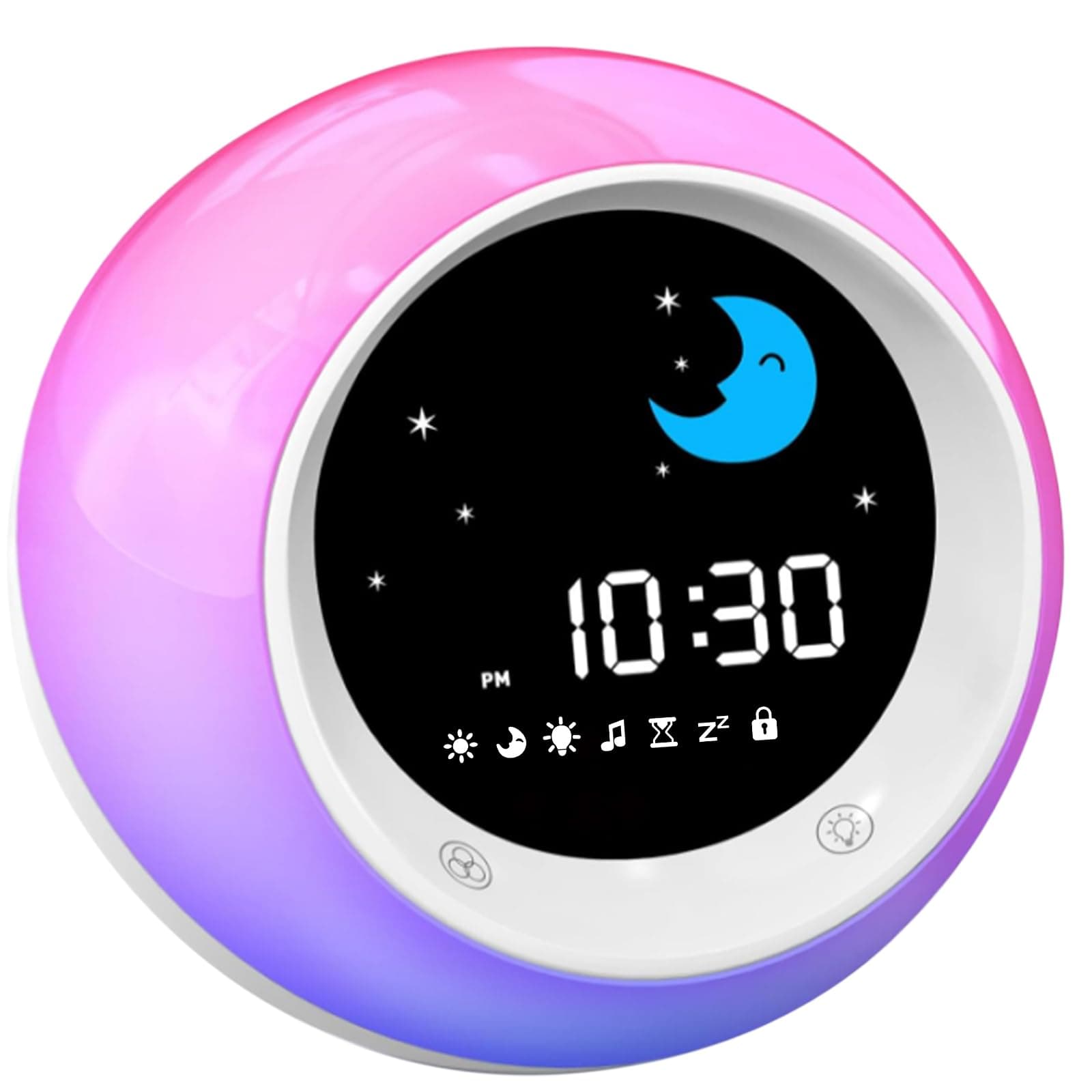 I·CODE Time to Wake Alarm Clock for Kids, Children's Sleep Trainer, Kids Wake Up Light, Sleep Sound Machine, Ideal Gift for Toddlers