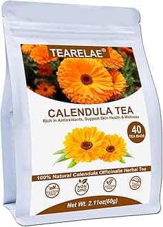 TEARELAE - Premium Calendula Flowers Tea Bags - 1.5g x 40 Count - Natural Calendula Tea Cut & Sifted - Non-GMO - Caffeine-free - Digestion Support & Improve Skin Health