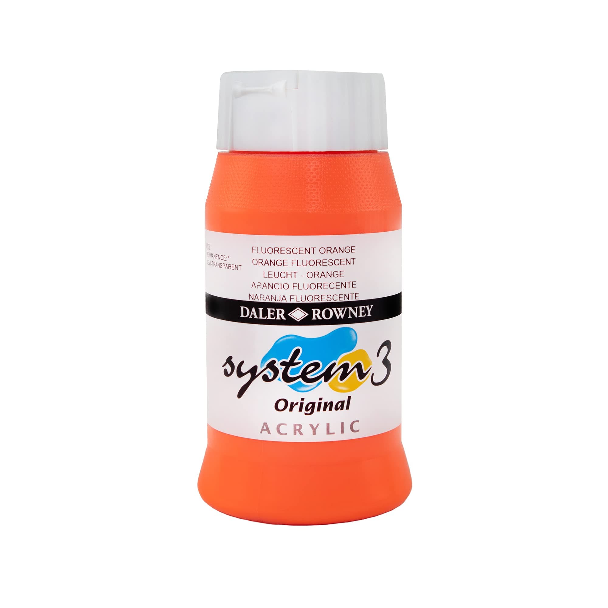 System 3 Acrylic Paint – 75ml Orange Fluorescent