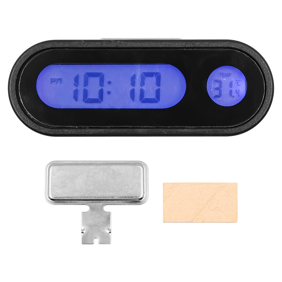 2 in 1 Dashboard Clock with Night Indicator and Thermometer Vehicle Dashboard Clock for Universal Cars