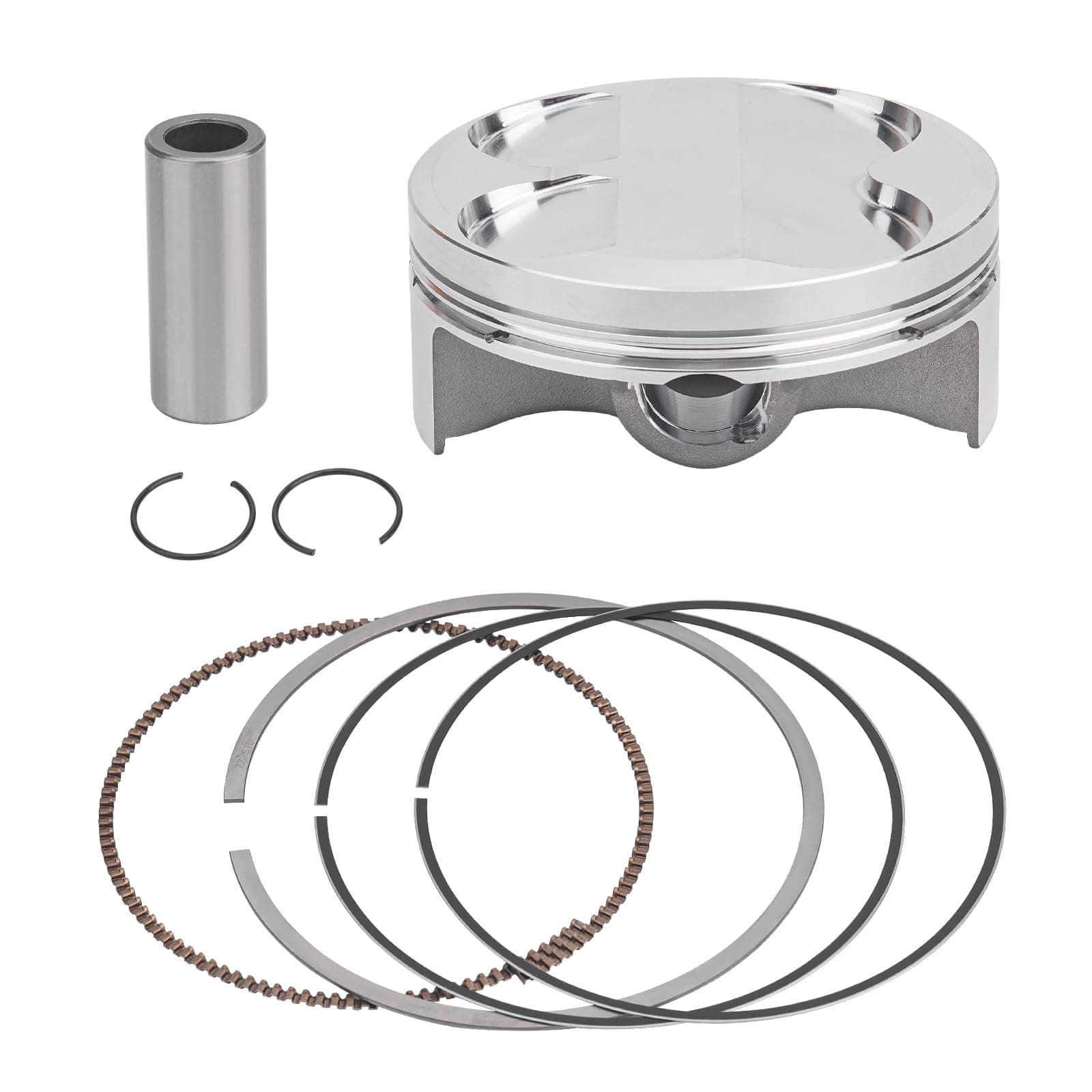 AHL STD 77mm Piston & Piston Rings Pin Clips Kit 13001-0052 Fit For Kawasaki KX250F KX 250 F 2004-2018，Suzuki RM-Z250 RMZ 250 2004-2006 K1300-10005-000 K1300-10052-000