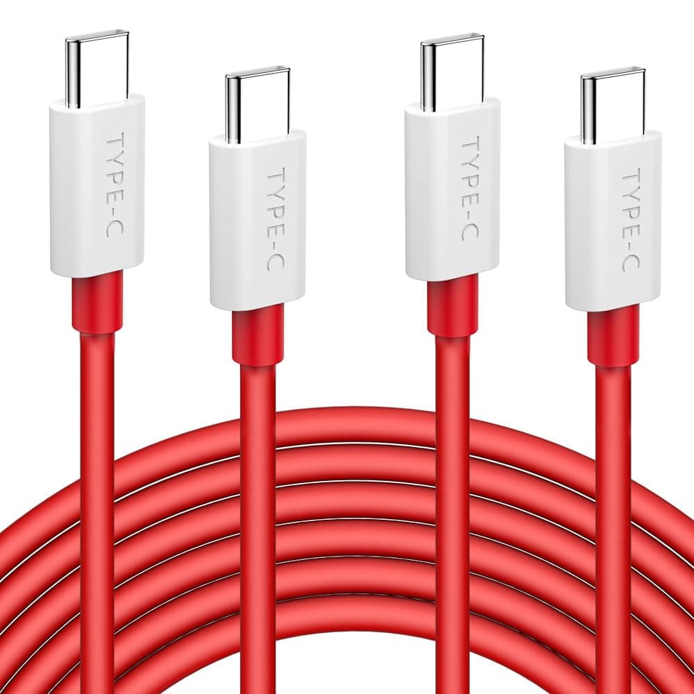 Jelanry 6.6ft 2-Pack USB C to USB C Cable for OnePlus 9 9Pro 8T 65W Warp Charge Cord Super Fast Charging Cable for Samsung Galaxy S25 Ultra S24 FE iPhone 16e 2025 MacBook Air/Pro, iPad Pro Air, Red