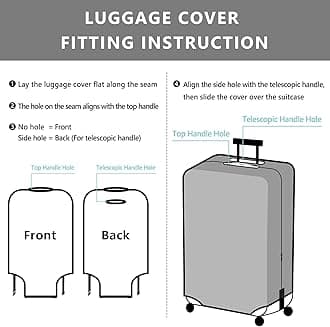 Travelkin Luggage Cover, Washable Suitcase Cover Suitcase Protector Anti-Scratch Suitcase Cover Fits 18-32 Inch Luggage, 2-Amazon Rainforest