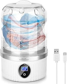 Underwear Washing Machine | Mini Portable Washing Machine with Rechargeable 3000mAh | Compact Deep Cleans Underwear, Baby Clothes | Ultra-Lightweight for Apartment, Dorm, RV, Travel & Hotel Use