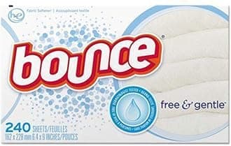 Free & Gentle Dryer Sheets, 240 Sheets, Unscented Fabric Softener Sheets, Hypoallergenic and Dermatologist Tested