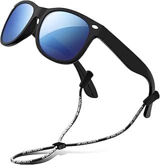 Kids Sunglasses Polarized Rubber UV Protection with Glasses Strap for Boys Girls Baby and Children Age 3-10 RBK004-2