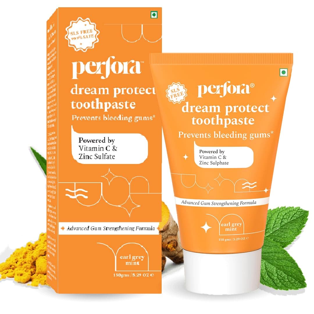 Perfora Gum Protection Toothpaste - 150 GMS | Strong Gums Toothpaste | SLS Free Toothpaste | No Artificial Sweeteners | Vegan Friendly Toothpaste - Earl Grey Mint (Flavor) (Pack of 1)