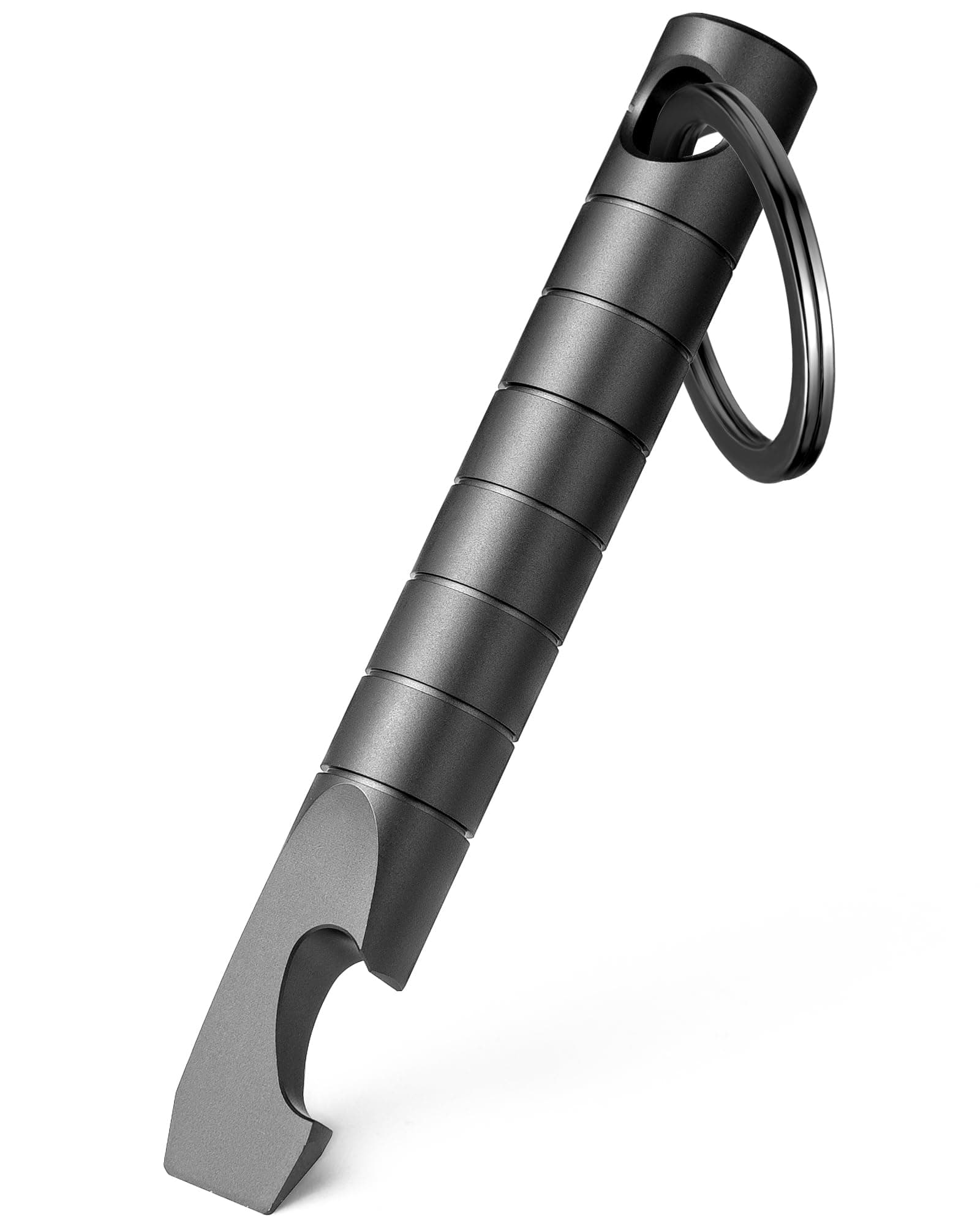 Keychain Pry Bar, Titanium Mini EDC Prybar Multitool with Bottle Opener, Pocket Small Keychain Tools for Every Day Carry(Black-Mini)