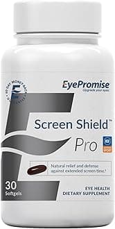 EyePromise Screen Shield Eye Vitamin - 30-Count, 30-Day Supply - Eye Supplement with Omega 3s, Zeaxanthin, Lutein, Bilberry, Zinc & Vitamins for Tired, Strained Eyes