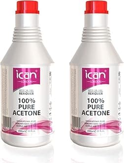 Ican London 100% Pure Acetone Nail Polish Remover UV Gel, 2 x 1000 ml