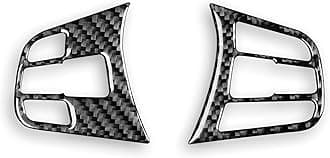 Real 3K Black Carbon Fiber Car Dashboard Side Multimedia Control Button Panel Decoration Sticker Auto Interior Accessories Compatible with BMW X1 F48 F49 2016-2022/X2 F39 2018-2022