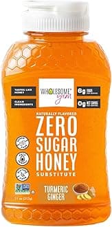 Wholesome Yum Turmeric Ginger Zero Sugar Honey Substitute (Keto) - Natural Sugar Free Honey Alternative With Monk Fruit & Allulose - 0 Net Carbs, Non-GMO, Gluten Free, No Aftertaste (11 oz)