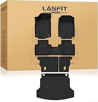 LASFIT Full Set Floor Mats for Honda CR-V 2012-2016 EX & LX & SE, All Weather TPE Custom Fit Floor Liners 1st & 2nd Row & Seat Back Mat & Cargo Mat (Not Fit EX-L & Touring)