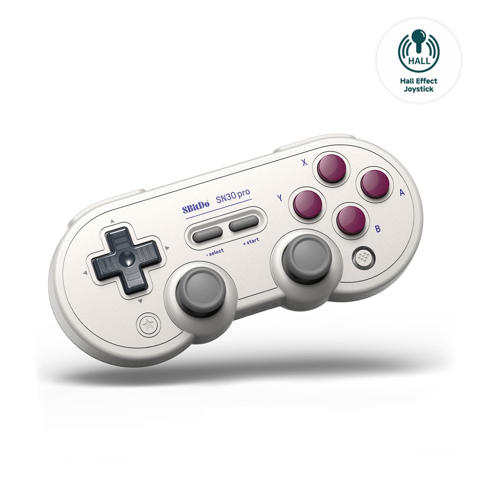 8BitDo SN30 Pro Bluetooth Controller with Hall Effect Joysticks, Rumble Vibration, and Turbo Function, Compatible with Switch/Switch 2, PC, macOS, Android, Steam Deck & Raspberry Pi (G Classic)
