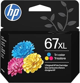 HP 67XL Tri-Color High-Yield Ink Cartridge | Works with DeskJet 1255, 2700, 4100 Series, Envy 6000, 6400 Series | Eligible for Instant Ink | 3YM58AN