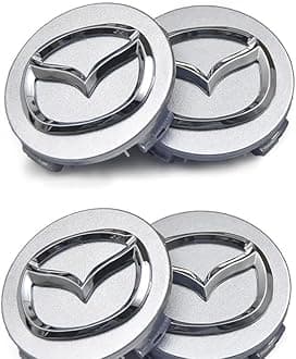 4 PCS Car Wheel Center Caps for Mazda 3 2009 2010 2011 2012 2013 57MM, Automotive Logo Emblem Waterproof Rust-Proof Durable Decorations Tires Accessories Parts