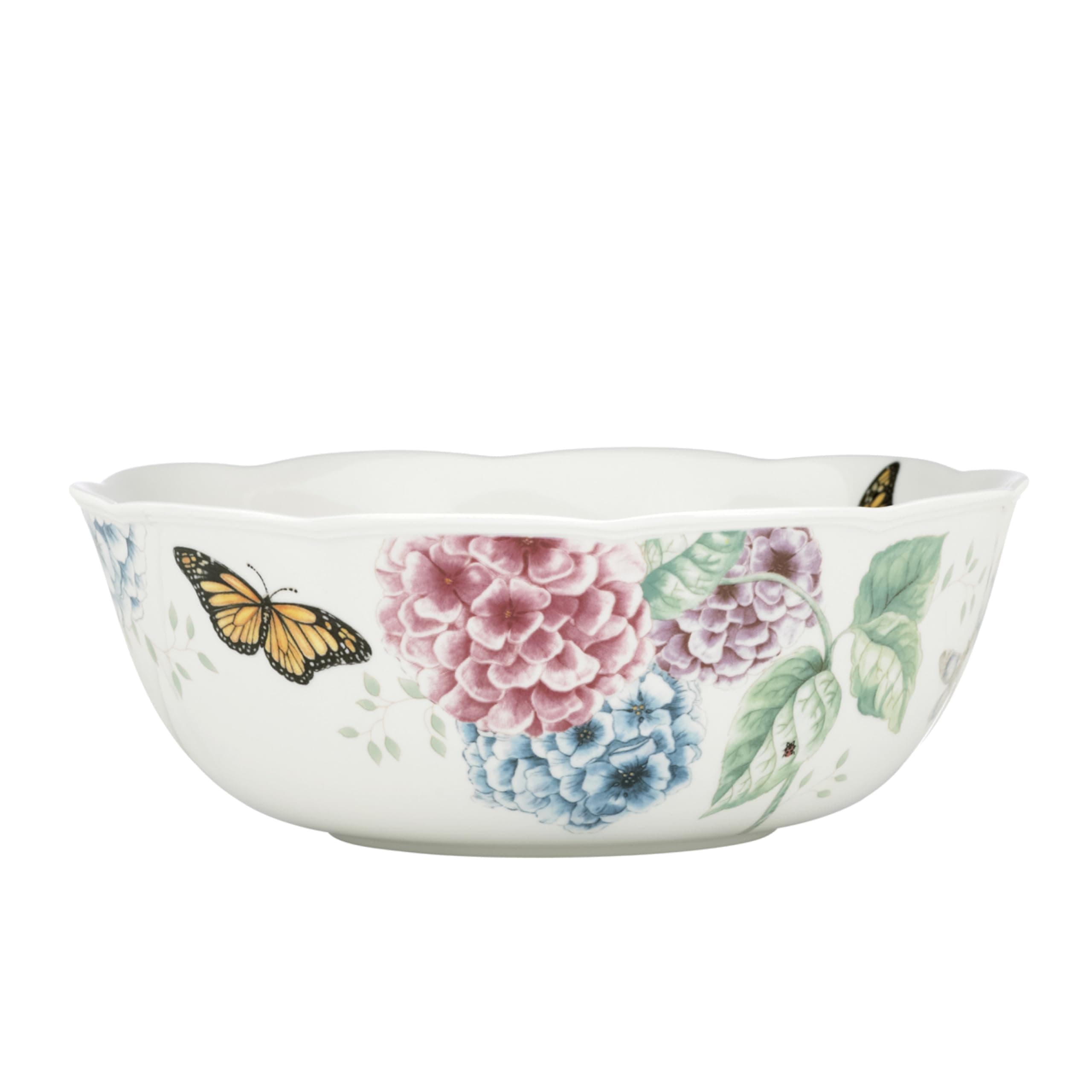 Lenox Butterfly Meadow Hydrangea Serving Bowl, White
