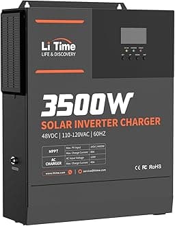 LiTime Solar Inverter Charger, 3500W DC 48V to AC 120V Pure Sine Wave Inverter with 80A MPPT Charge Controller, 40A AC Battery Charger, Uninterrupted Power Supply (UPS), RS485 Communication