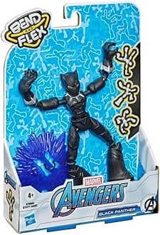 MARVEL Avengers Bend n Flex Action Figure Toy, 6-Inch Flexible Black Panther Figure, For Kids Ages 4 And Up
