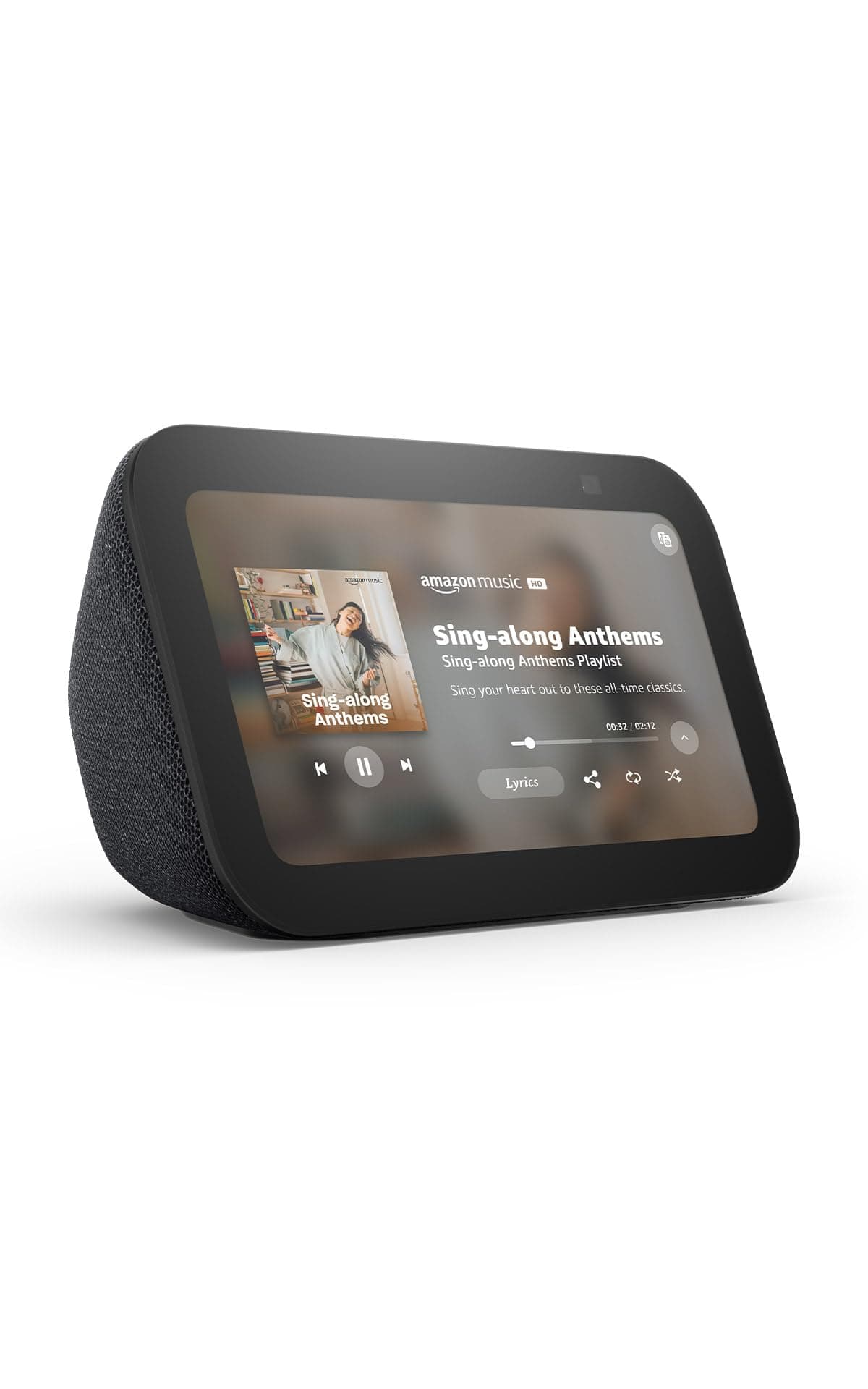 Echo Show 5 (newest model), Smart display, Designed for Alexa+, 2x the bass and clearer sound, Charcoal