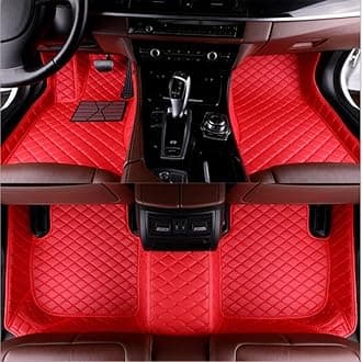 JEWRRJH Custom Car Floor Mats Compatible with Mercedes-Benz A B C E G CL CLA CLK CLS ML EQA EQB EQC EQE EQS EQV GLA GLB GLC GLK GLS SLK SL SLC S R AMG GT Waterproof Car Mat (c-Full Red)