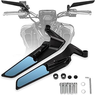 XINGWU Motorcycle Mirrors Anti-glare Stealth Mirror Adjustable Rotating Rearview Mirror Wind Wing Side Mirror for Z650 Z900 Z1000 Duke 390 790 1290 MT07 MT09 S1000 Street Bike Mirrors