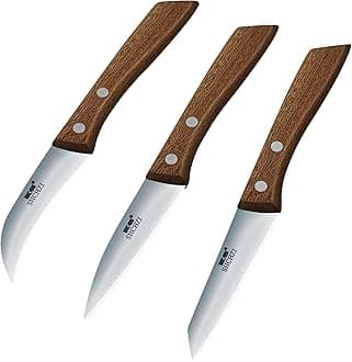 3 Pieces Sharp Peeling Knives Vegetable Paring Knife Fruit Cutter Set Bird's Beak Knife (Brown)