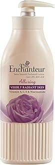 Enchanteur Satin Smooth Perfumed Lotion - Alluring, New Look & Improved Formula, Enriched with Vitamin A, C, E, Niacinamide, Aloe Vera & Olive Butter, For Smooth & Radiant Skin, All Skin Types, 500ml
