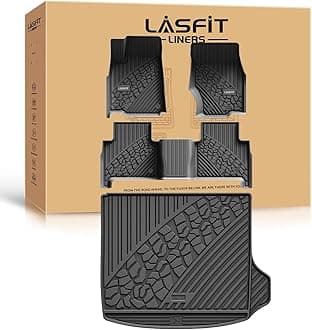 LASFIT Floor Mats & Trunk Mat for Jeep Grand Cherokee WL 2022-2025 2026 5-Seat (Include 4xe, NOT for L), All Weather TPE Custom Fit Car Mats Floor Liners Cargo Liner Cargo Mat Black
