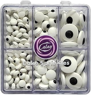 Eastron Candy Eyes, Candy Eyeballs, Edible Eyes for Decorating, Assorted Variety, Perfect for Cake Decorations, Baking, Cookies, Ice Cream, Cupcake Toppers, Halloween Christmas Birthday Party Supplies