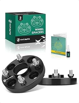 YHTAUTO 4x100mm Hub Centric Wheel Spacers 20mm Fits Kia, Ford, Mazda, Scion, Toyota, Fiat Models, Corolla, xB, Rio, Tire Spacers w/ M12x1.5 & 12.9 Grade Studs, 54.1mm Hub Bore 4 Lug 2PCS Black