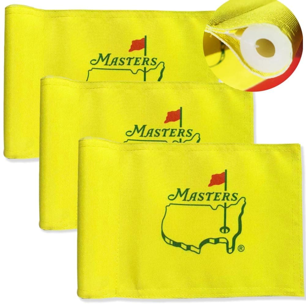 Putting Pin Flag (8”x 6”,3 Pack Double Sided) Practice Putting Flag with Regulation Tube Flag Nylon Mini Pin Flags