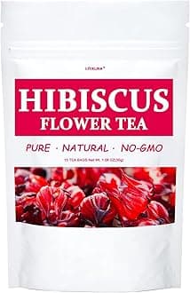 LYCKLIGA - Hibiscus Flower Tea, Pure Hibiscus Flowers, Rich in vitamins and supports digestion, Caffeine Free, Non-GMO, No Sugar.