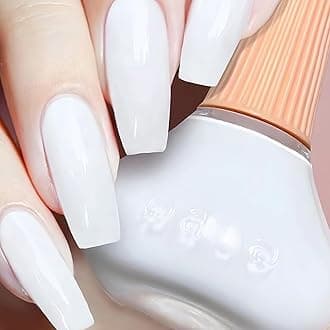 White Nail Polish Quick Dry – Milky White Fingernail Polish for Women & Girls – Glossy Finish, Long Lasting Nail Color, No UV Light Needed, 12ML