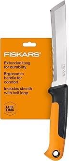 Fiskars Harvesting Knife, Gardening Gifts for Women, Serrated Edge Hand Tool with Sheath, Black