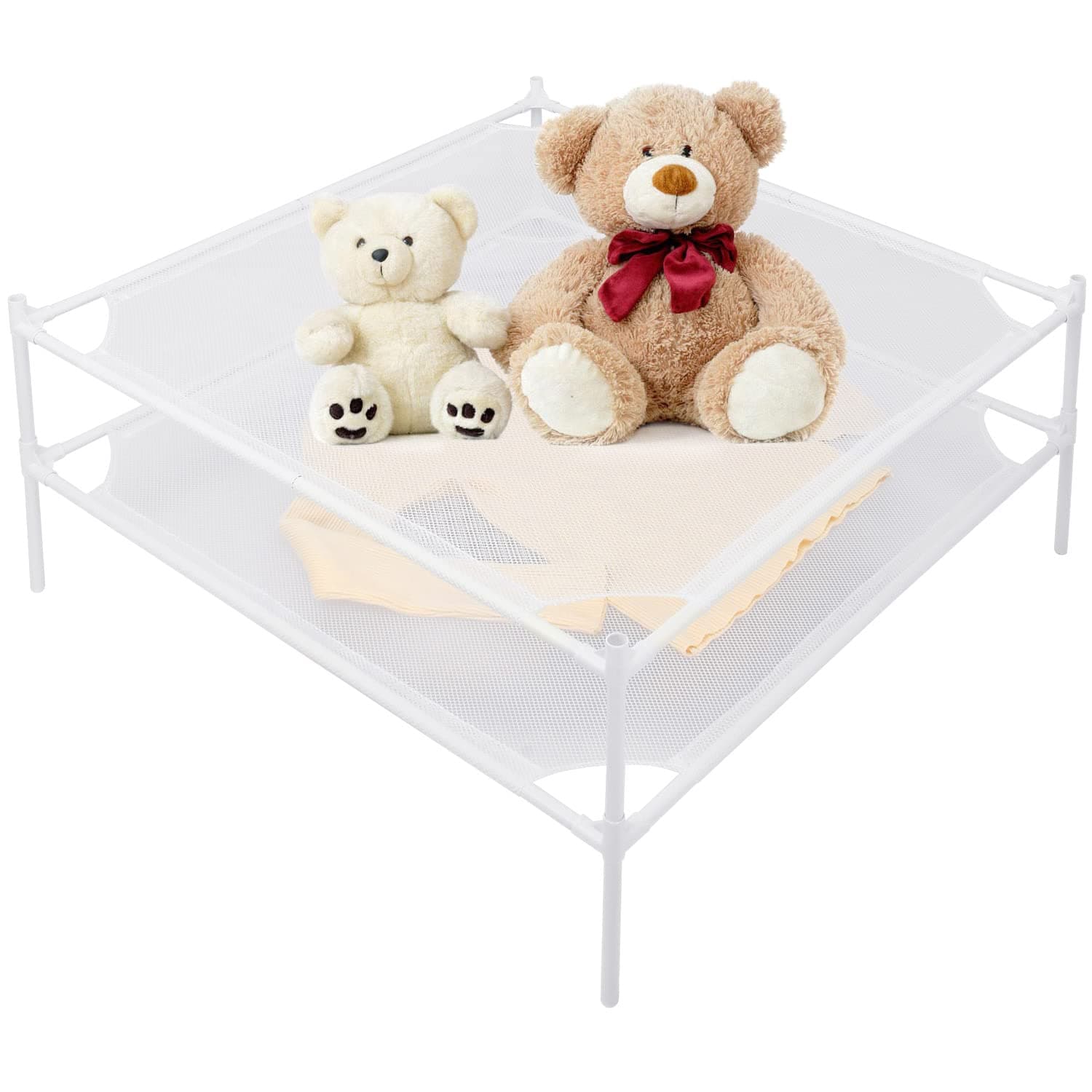 Clothes Drying Rack, 2-Layer Sweater Laundry Drying Rack Flat, Mesh Drying Rack Clothing for Indoor & Outdoor, White