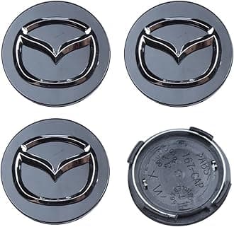 Thcbme 4PCS Wheel Center Caps for Mazda CX-5 CX-7 CX-8 M6 MX5 RX7 RX8 A8 CX9 X MX, 56mm/2.2" Car Wheel Hub Caps ABS Rim Center Hub Cover (Black)