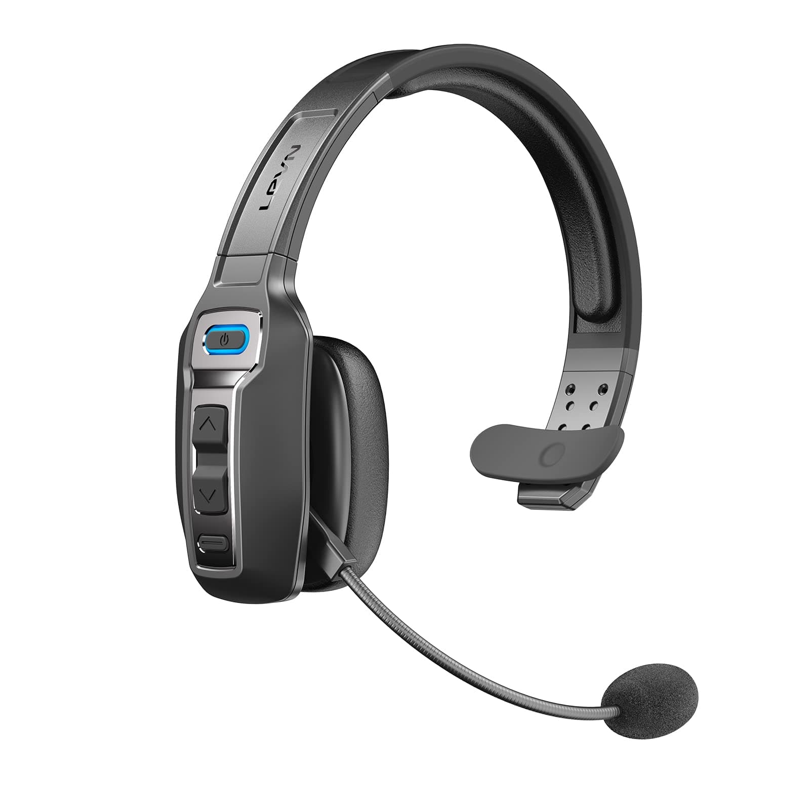 Bluetooth Headset with Microphone, Trucker Bluetooth Headset with AI Noise Cancelling & Mute Button, Wireless On-Ear Headphones 65 Hrs Working Time, for Trucker Home Office Remote Work Zoom