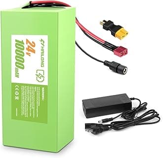 24V 10Ah Universal Power Pack Rechargeable Battery with 29.4V 2A Adapter |15A BMS & Waterproof Design(200-500W Systems)